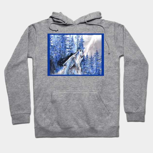 Wolf Howling Hoodie by pegacorna